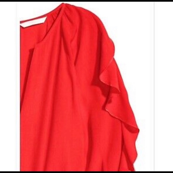 H&M Red Ruffle Romper with Balloon Ruffle sleeves - Picture 2 of 3